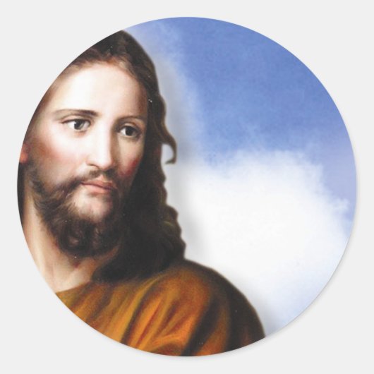 Jezus Ronde Sticker (Voorkant)