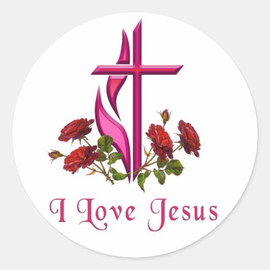 Jezus Ronde Sticker (Voorkant)