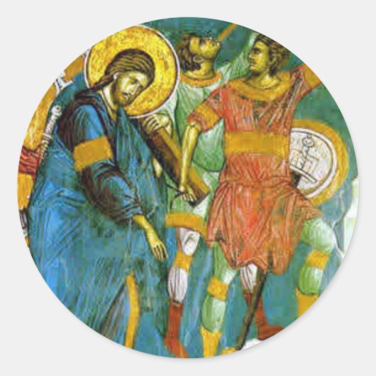 Jezus Ronde Sticker (Voorkant)