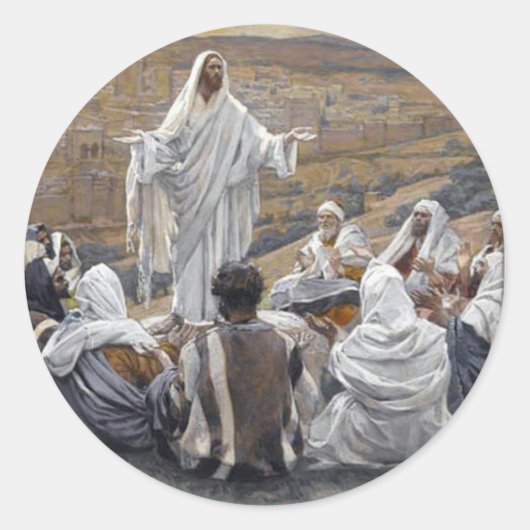 Jezus Ronde Sticker (Voorkant)