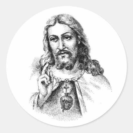Jezus Ronde Sticker (Voorkant)