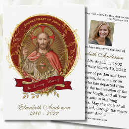 Jezus Sacred Heart, katholieke begrafenis Heilige Visitekaartje