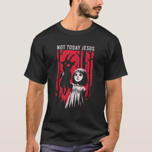 Jezus satanische Gothic Black Goat Demon 666 T-shirt