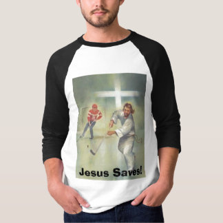 Jezus Saves, jesockey-speler. T-shirt