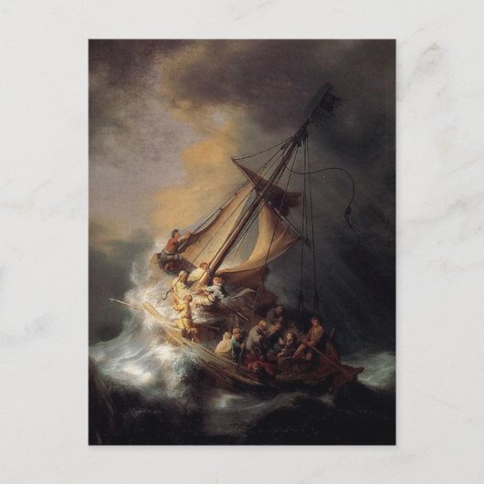  Jezus schilderij van storm Briefkaart (Voorkant)