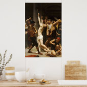 Jezus Scourging bij de pilaarpassie van Christus B Poster (Keuken)