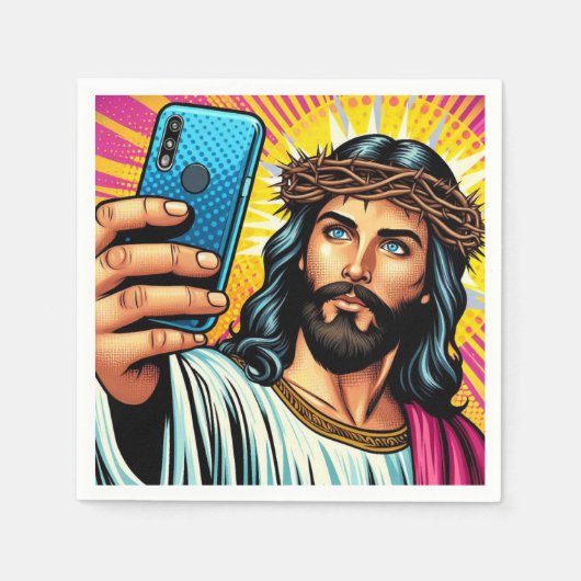 Jezus selfie servetten! servet (Voorkant)