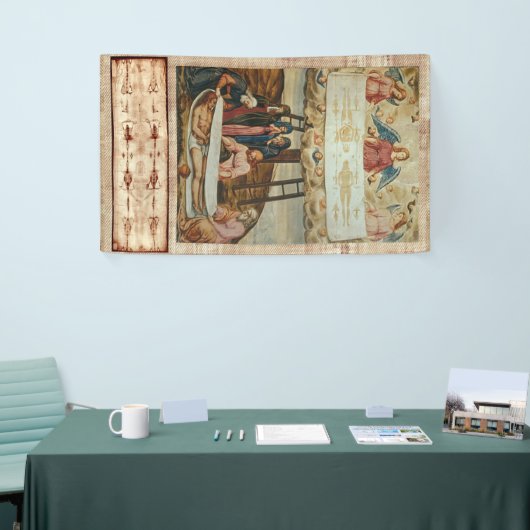 Jezus Shroud van Turijn en Descent van het Kruis Spandoek (Beurs)