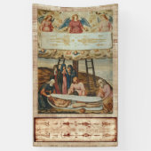 Jezus Shroud van Turijn en Descent van het Kruis Spandoek (Verticaal)