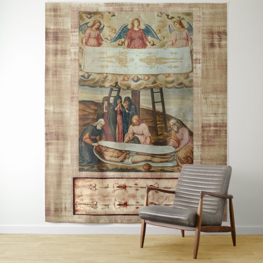 Jezus Shroud van Turijn en Descent van het Kruis Wandkleed (In situ)