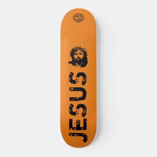 Jezus skateboard, 8 1/8 inch dek skateboard (Voorkant)