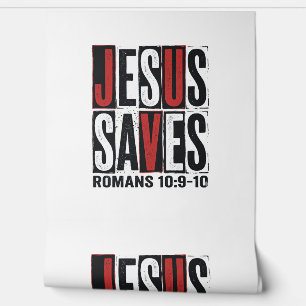Jezus Spaart Romeinen 10_9 Christelijk Vintage T-s Behang
