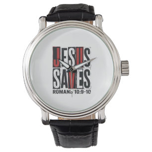 Jezus Spaart Romeinen 10_9 Christelijk Vintage T-s Horloge