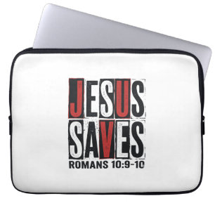 Jezus Spaart Romeinen 10_9 Christelijk Vintage T-s Laptop Sleeve
