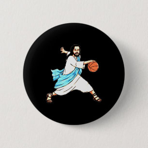 Jezus spelen Bysketbyll Fun Christmas Ronde Button 5,7 Cm