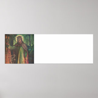 Jezus staat aan de deur en knoks poster