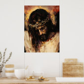 Jezus stierf aan het kruis poster (Keuken)