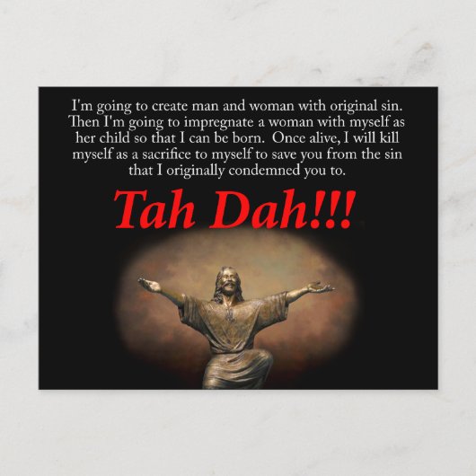 Jezus.  Tah Dah!!! Briefkaart (Voorkant)