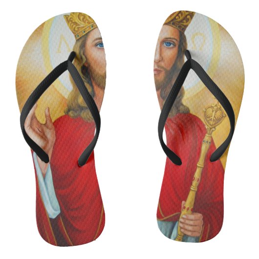 Jezus The King Blessing Sacred Heart Teenslippers (Voetbed)