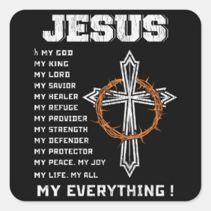 Jezus The Reason Christelijke Kerstmis Vierkante Sticker