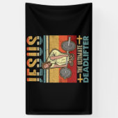 Jezus The Ultimate Deadlifter Funny Workout Gym Spandoek (Verticaal)