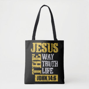 Jezus The Way Truth Life John 14:6 Christelijke Bi Draagtas