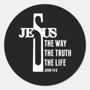 Jezus The Way Truth The Life john 14-6 Christelijk Ronde Sticker