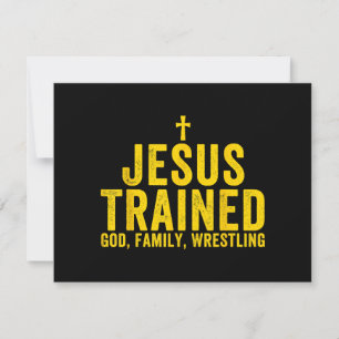 Jezus trainde God Family Wrestling, Christelijk Wr Feestdagenkaart