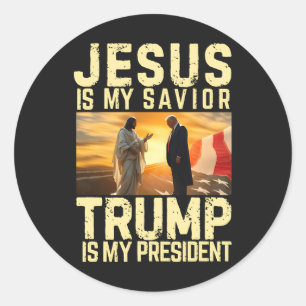 Jezus Trump - Jezus Is Mijn Heer Heiland Ronde Sticker