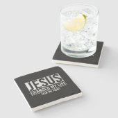 Jezus veranderde mijn leven en vroeg me hoe Jezus Stenen Onderzetter (Zijkant)