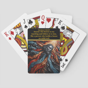 Jezus verheerlijkt boven de bergen pokerkaarten