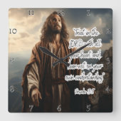 Jezus: Vertrouw op de Heer Vierkante Klok (Voorkant)