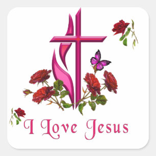 Jezus Vierkante Sticker