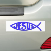 Jezus vis (Bumpersticker blauw) Bumpersticker (Op auto)