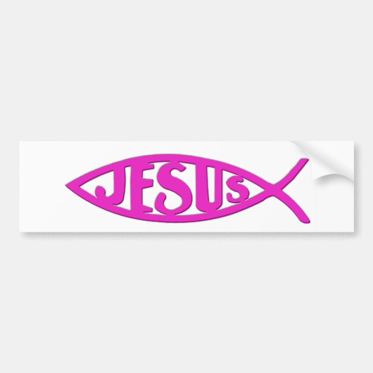 Jezus vis (Bumpersticker roze) Bumpersticker (Voorkant)