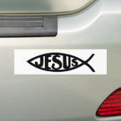 Jezus Vis (Bumpersticker zwart) Bumpersticker (Op auto)
