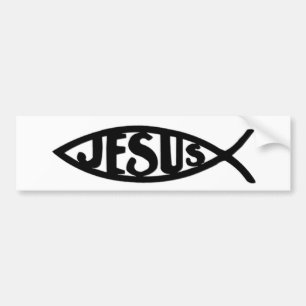 Jezus Vis (Bumpersticker zwart) Bumpersticker