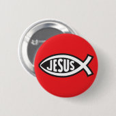 Jezus vis geheim symbool Ichthys Ronde Button 5,7 Cm (Voorkant /achterkant)