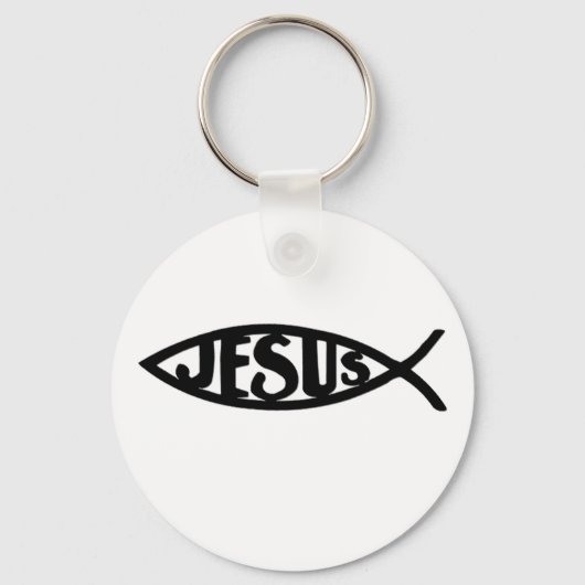 Jezus Vis (Sleutelhanger zwart) Sleutelhanger (Voorkant)