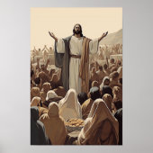 Jezus voedt 5000 Christelijke Geschriften Poster (Voorkant)