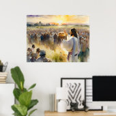 Jezus voedt de 5000 mensen poster (Thuiskantoor)