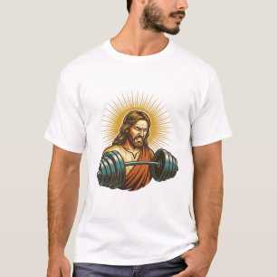  Jezus voegt per ongeluk te veel gewicht toe sport T-shirt