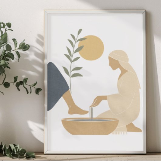 Jezus voeten wassen poster