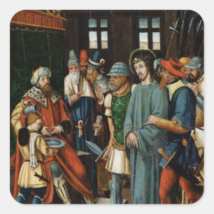 Jezus voor piloot vierkante sticker