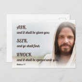 Jezus - Vraag, zoek, klop Briefkaart (Voorkant / Achterkant)