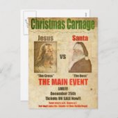 Jezus vs. Kerstman Feestdagenkaart (Voorkant / Achterkant)