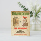 Jezus vs. Kerstman Feestdagenkaart (Staand voorkant)