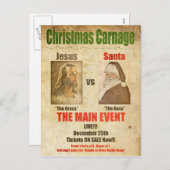 Jezus vs. Kerstman Feestdagenkaart (Voorkant / Achterkant)