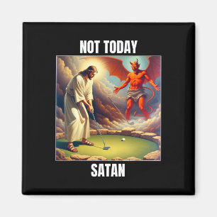 Jezus Vs Satan Golfen - Niet Vandaag Satan Magneet