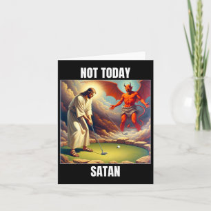 Jezus vs Satan spelen golf - niet vandaag Satan Kaart